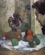 Paul Gauguin There is still life portrait side of the lava oil painting artist